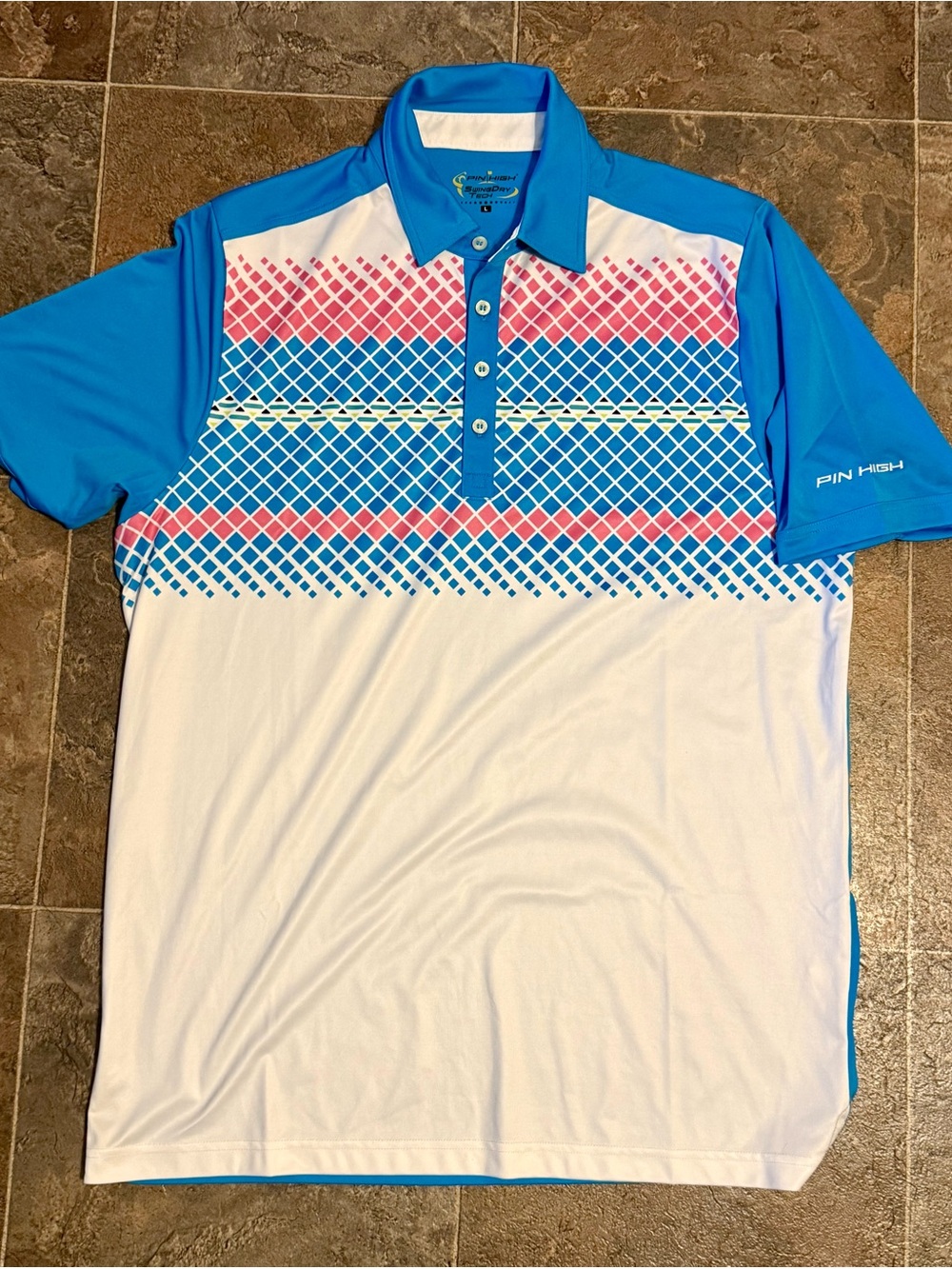 PIN HIGH CHECKERED GOLF POLO